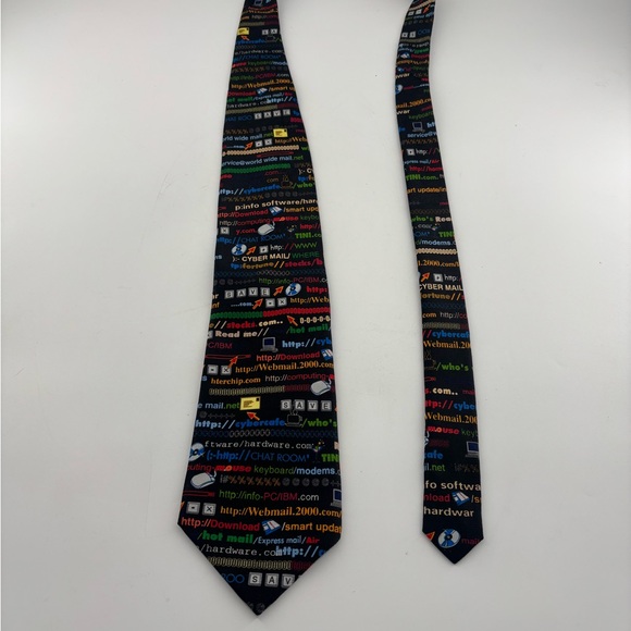 Addiction Novelty Men’s Classic Length Tie IT Computer Lingo 100% Polyester - Picture 2 of 7